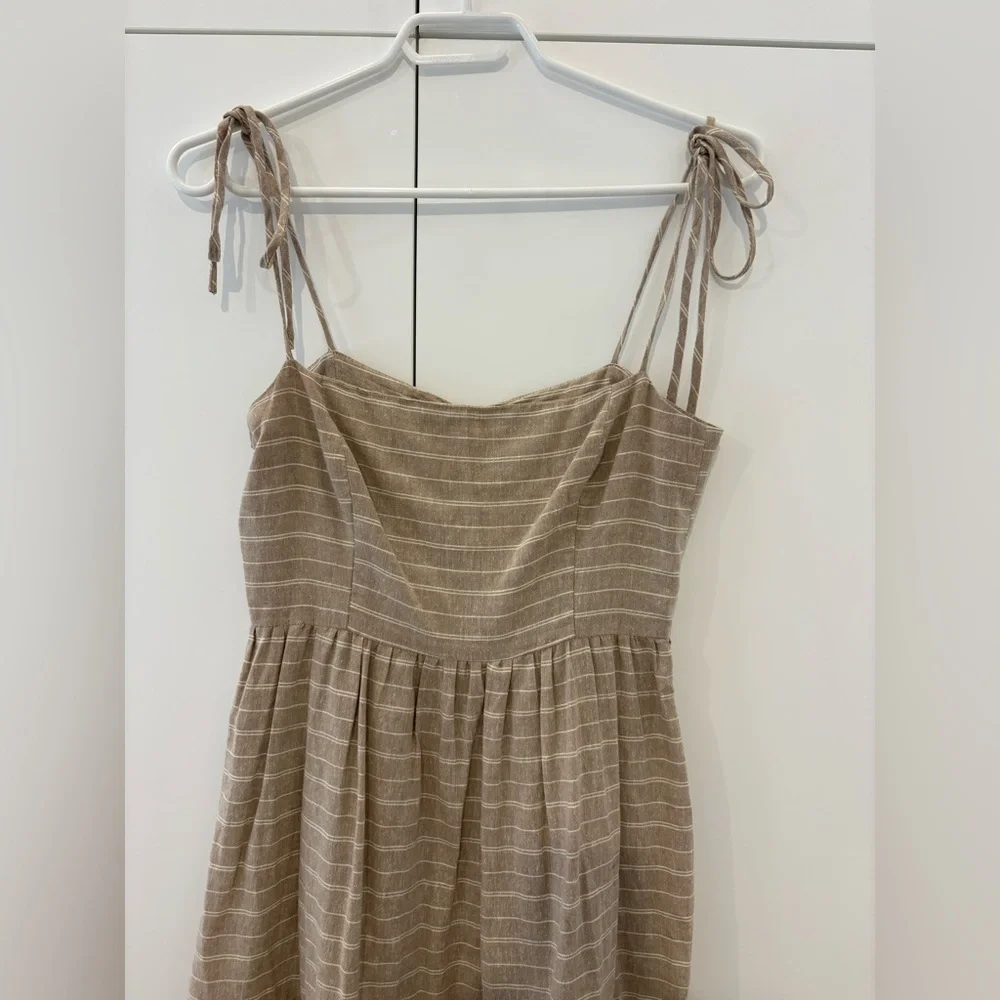Park & Fifth Beige Striped Maxi Dress - Picture 2 of 5
